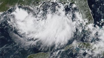 La tormenta Barry sobre el Golfo de México.