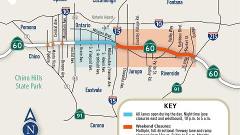 Imagen publicada por Caltrans con detalles del proyecto "60 Swarm"