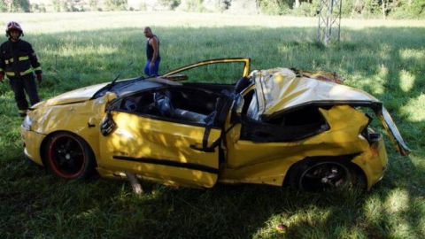 Así quedó el auto accidentado.