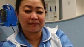 Sarah Boyle durante uno de sus tratamientos de quimioterapia