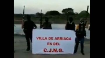 Supuestos sicarios del CJNG en Villa de Arriaga en San Luis Potosí.