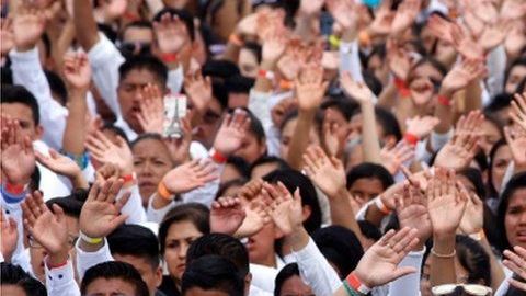 Según la iglesia, más de 600.000 fieles asistieron a su reunión anual.