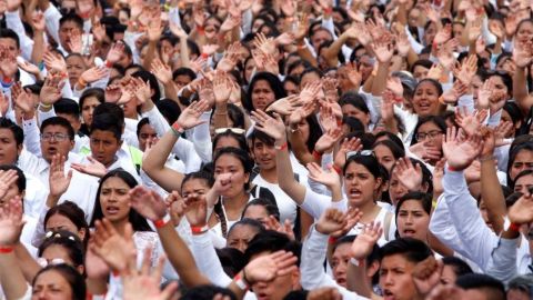 Según la iglesia, más de 600.000 fieles asistieron a su reunión anual.