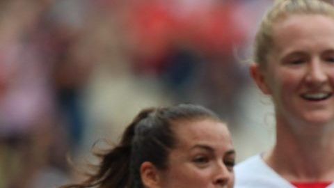 La capitana de la selección estadounidense Megan Rapinoe celebra su segundo gol conseguido ante España en el Mundial de Francia 2019.