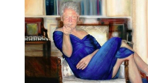 Polémico cuadro de Bill Clinton en casa de Epstein