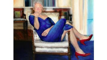 Polémico cuadro de Bill Clinton en casa de Epstein