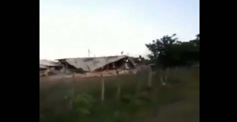 Las supuestas casas derrumbadas por el CJNG.