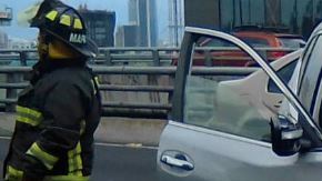 Así quedó el vehículo tras el choque.