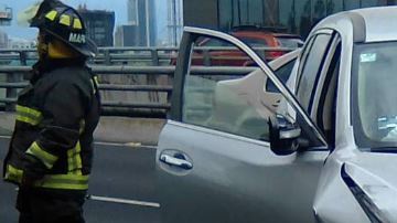 Así quedó el vehículo tras el choque.