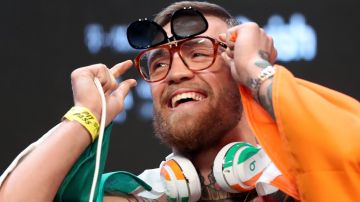 LAS VEGAS, NV - AUGUST 25:  UFC lightweight champion Conor McGregor poses before his official weigh-in at T-Mobile Arena on August 25, 2017 in Las Vegas, Nevada. Mayweather will meet boxer Floyd Mayweather Jr. in a super welterweight boxing match at T-Mobile Arena on August 26.  (Photo by Christian Petersen/Getty Images)