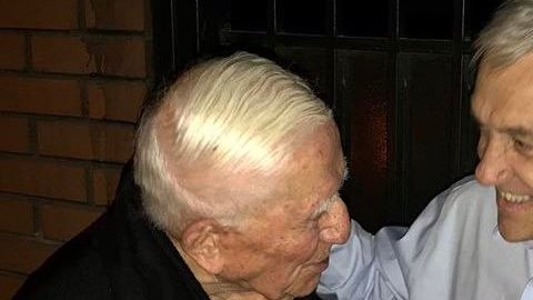 El presidente Piñera y su tío centenario, en 2017