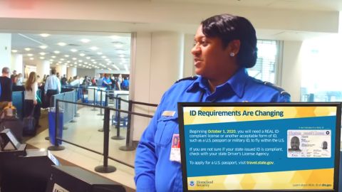 Los oficiales de TSA informan sobre la nueva identificación.