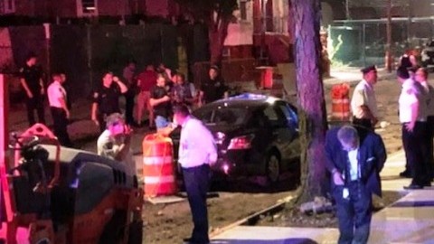 Policía en la escena de Coney Island