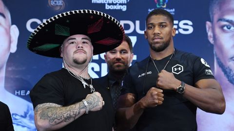 Andy Ruiz y Anthony Joshua tuvieron un careo en Londres.