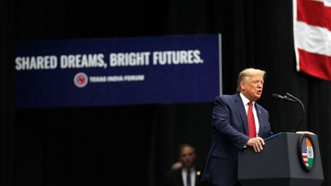 Trump en el evento Howdy Modi! en Houston.