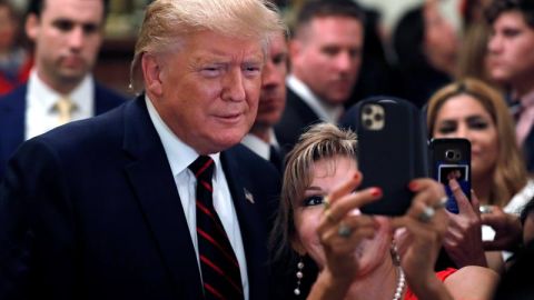 Trump durante una recepción con motivo del Mes de la Herencia Hispana en Casa Blanca.