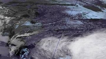 Dorian sobre Nova Scotia en Canadá.