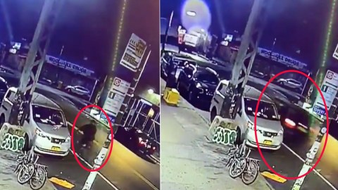 El momento en que el ciclista es atropellado.
