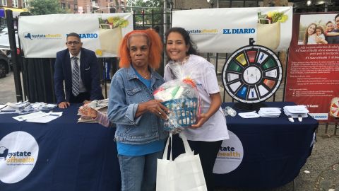 Cynthia Jules, en la foto durante el evento de la semana pasada de NY State of Health en Brooklyn.