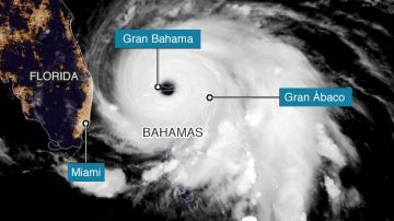 El ojo del huracán Dorian afectó de lleno a la isla de Gran Bahama.