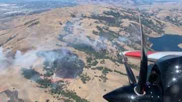 Vista aérea de los incendios en el condado de San Jose.