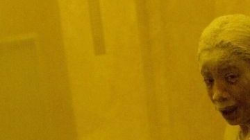 Borders fue fotografiada cuando logró refugiarse en un edificio cercano a las torres.