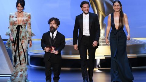 Lena Headey, Peter Dinklage, Kit Harington, Emilia Clarke. during the 71st Emmy Awards.