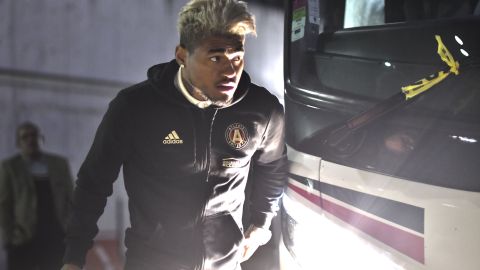 Josef Martínez durante un encuentro de la Serie Mundial entre Atlanta Braves y Houston Astros.