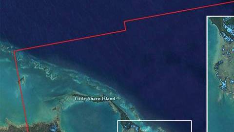 El equipo ARIA de la NASA utilizó datos satelitales  para mapear las inundaciones en las Bahamas.
