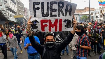 El rechazo al FMI ha sido un factor presente en las protestas en Ecuador.