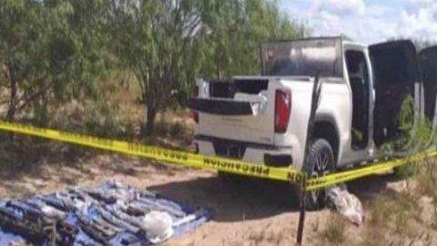 Cártel del Golfo pierde armamento y trocas cerca de la frontera, tenían artillería para tirar helicópteros
