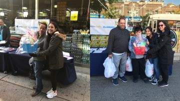 Janred Rivera (izq.) y Víctor Maceda y sus hijos Abril y Victor Hugo, en las fotos durante los eventos de la semana pasada de NY State of Health en Queens.