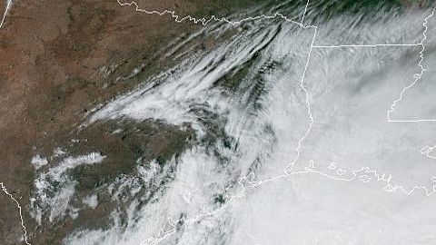 El potencial ciclón tropical 16, que podría convertirse en la tormenta tropical Nestor, se ve en el suroeste del Golfo de México el jueves. (NOAA / GOES East)