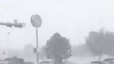 El comienzo de la nevada en Texas.