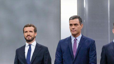 Pablo Casado (PP), Pedro Sánchez (PSOE), Santiago Abascal (Vox), Pablo Iglesias (Podemos) y Albert Rivera (Ciudadanos).
