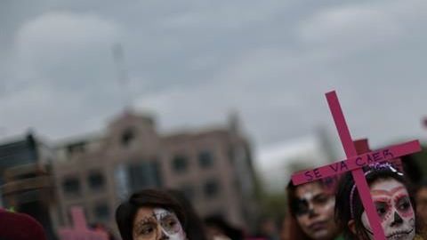 Catrinas contra el feminicidio.