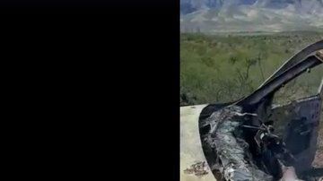 Así quedó  una de las  camionetas de la familia LeBaron.