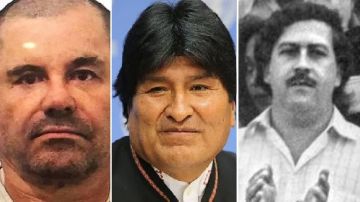 Joaquín "El Chapo" Guzmá Loera, Evo Morales y Pablo Escobar.
