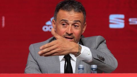 Luis Enrique en rueda de prensa.