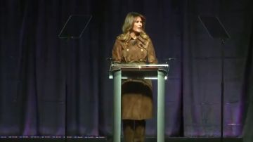 La Primera Dama dio un discurso en un evento contra las drogas.