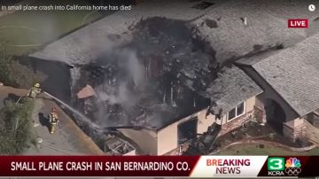 La avioneta cayó sobre una casa en Upland, al sur de CA.