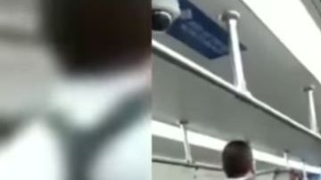 Los novios siguieron la fiesta en el metro.