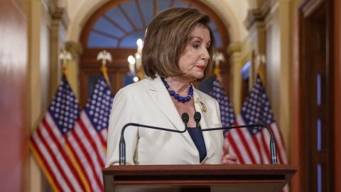 Pelosi esta mañana en el Capitolio