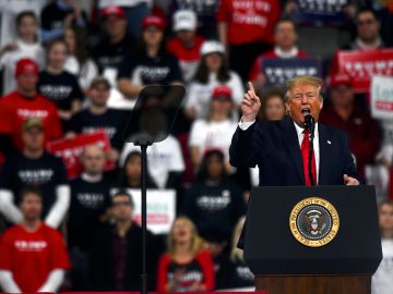 El presidente Trump en un mitin en Pensilvania.