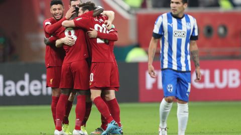 El Liverpool celebra el primer gol del partido.
