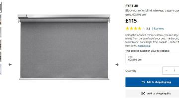 Las persianas inteligentes Fyrtur de Ikea vienen en diferentes medidas.