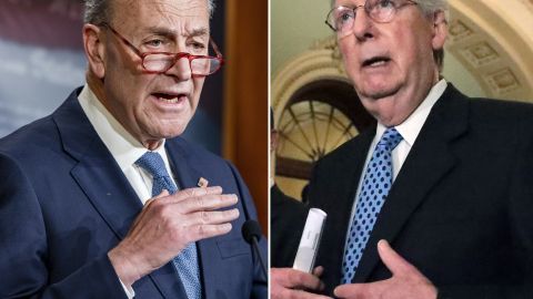 Los senadores Charles Schumer y Mitch McConnell.