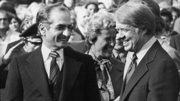El sha Mohamed Reza Pahlevi y Jimmy Carter.
