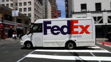 Camión de reparto FedEx en Nueva York.