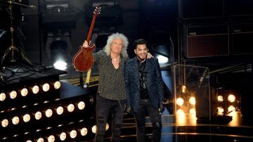 Brian May y Adam Lambert en Los Ángeles.